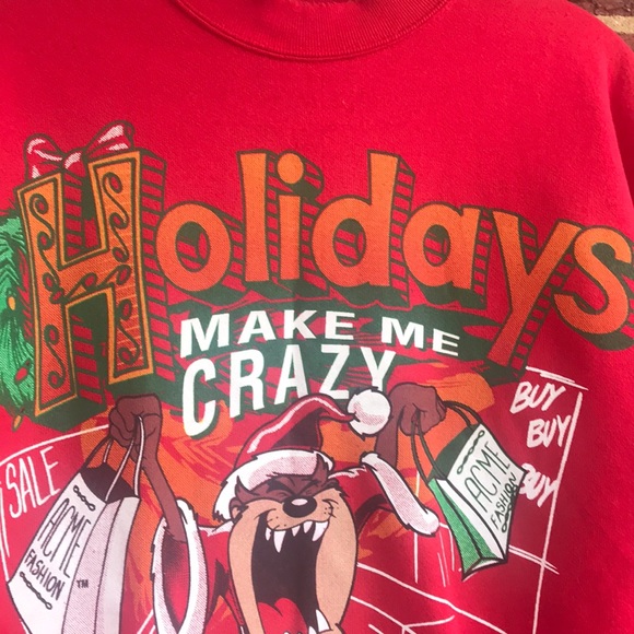 Tasmanian Devil Vtg. Warner Bros Sz L Sweatshirt - Picture 4 of 7